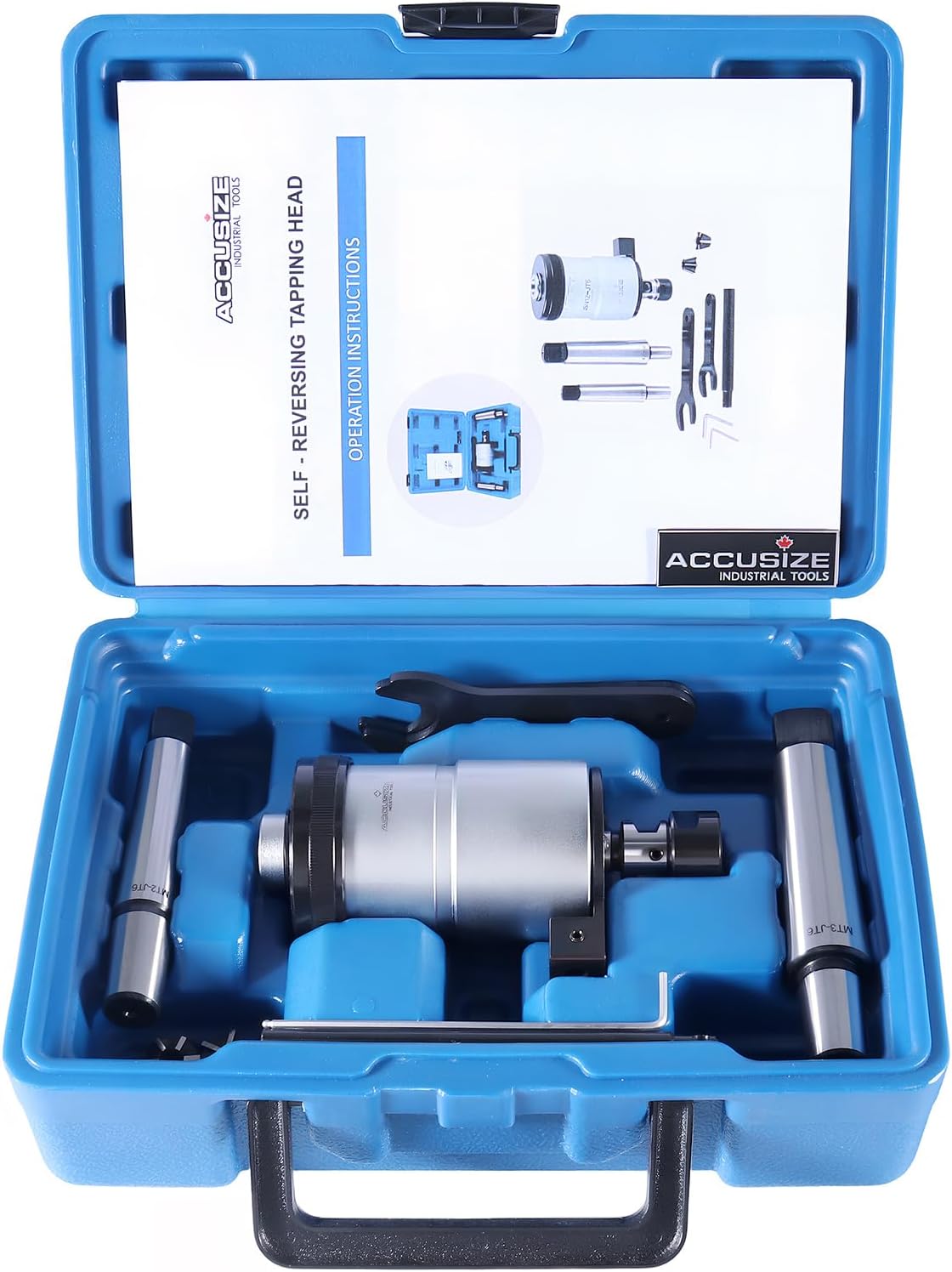 Accusize Industrial Tools - 0-1/4'' Self-Reversing Tapping Head with JT6 Jacobs Taper, Precision Depth Control, for Drill Press, 2600-4002