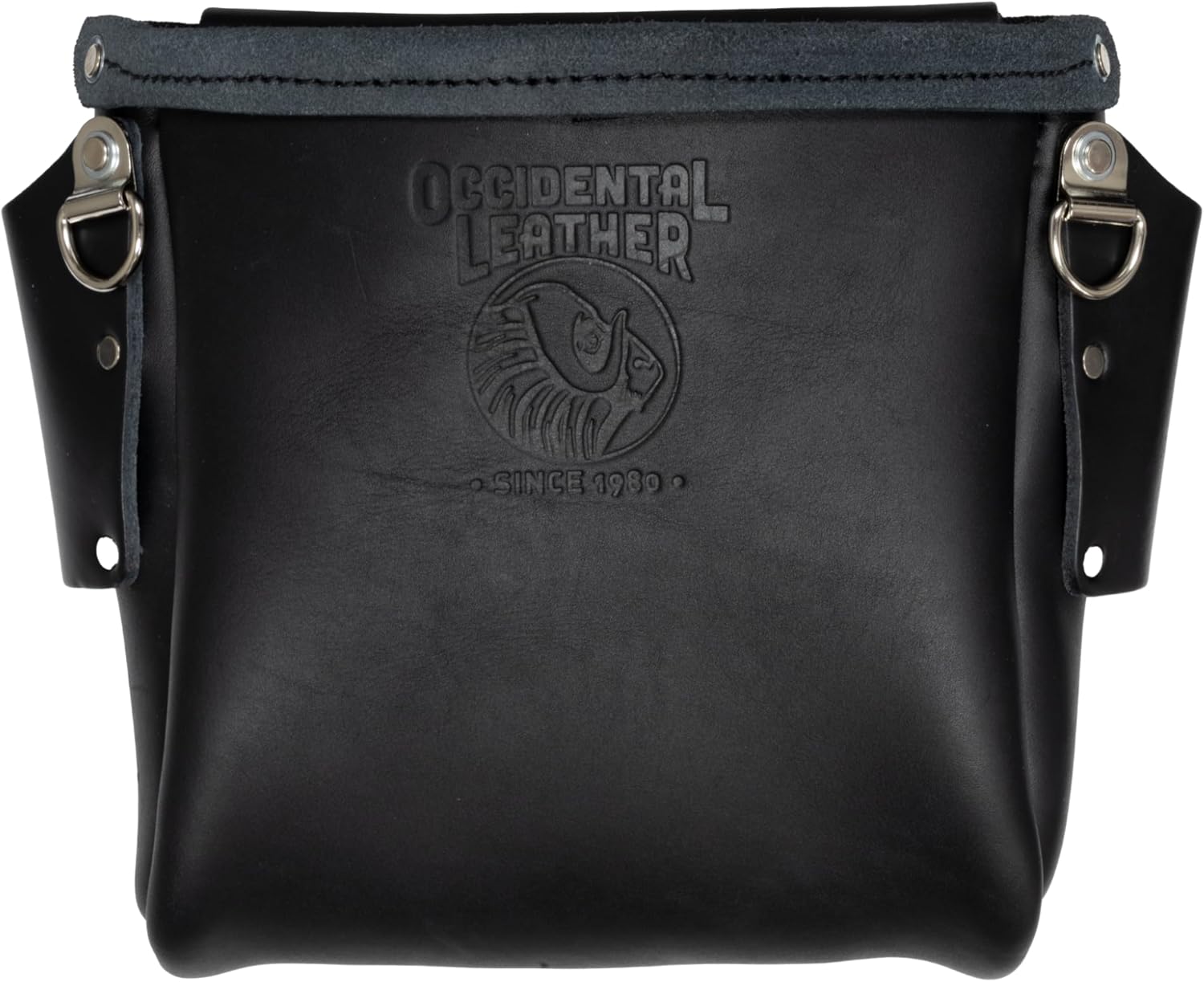 Occidental Leather Iron Workers Leather Bolt Bag - Black - 3 Pockets & Tool Holders - Compact - Made in USA