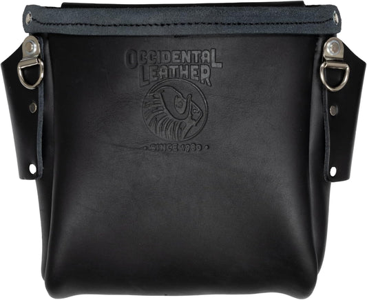 Occidental Leather Iron Workers Leather Bolt Bag - Black - 3 Pockets & Tool Holders - Compact - Made in USA