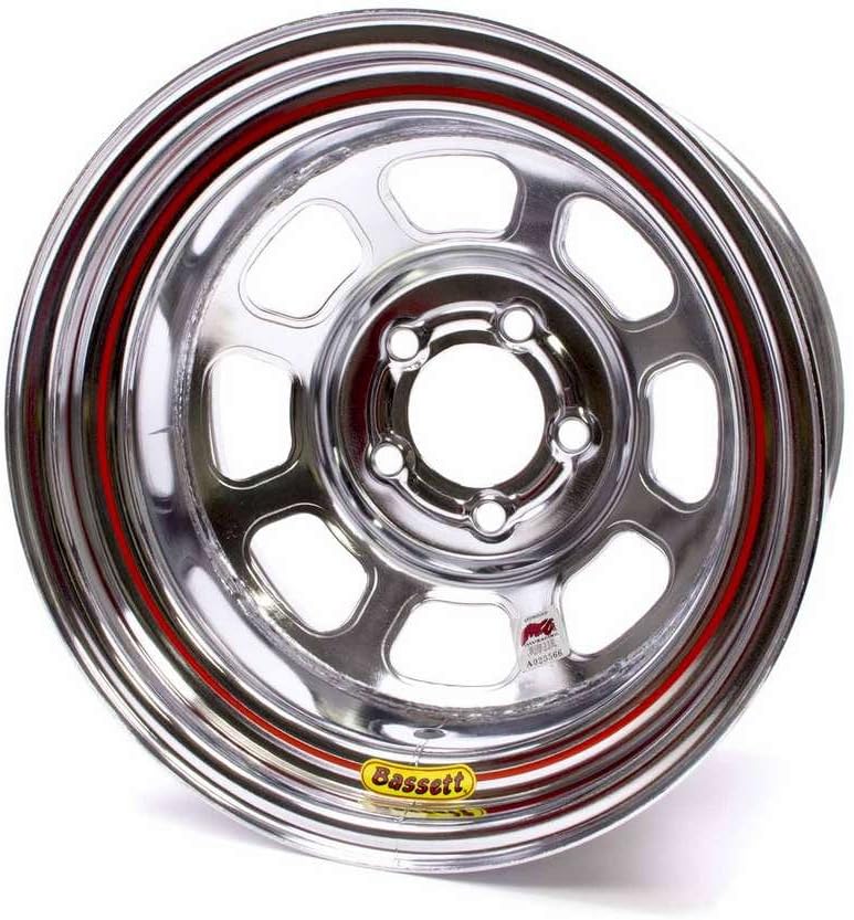 Bassett 15" x 8", 5-on-4.75", 3 Off IMCA Chrome Wheel 58DC3IC