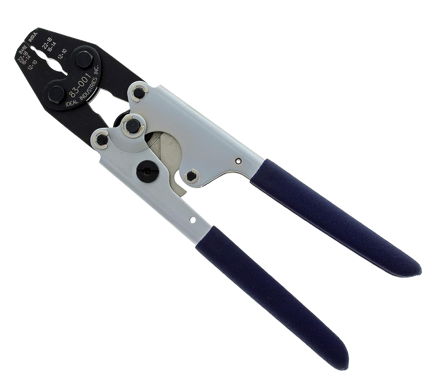 IDEAL Electrical 83-001 Ratchet Crimp Tool Heavy Duty, Ratchet Action Wire Crimper with Vinyl Coated Handles, Ratcheting Mechanism