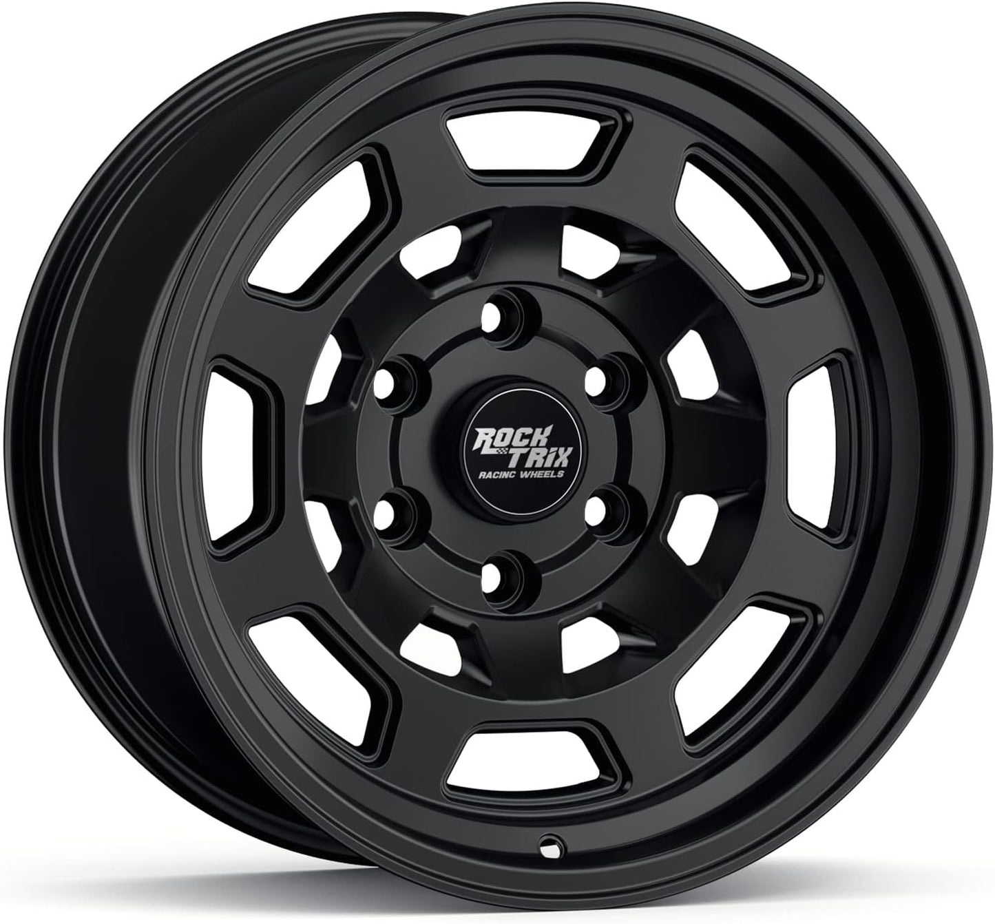 RockTrix RT117 17 inch Wheel Compatible with 2001+ Toyota Tacoma 6x5.5" (6x139.7) Bolt Pattern, 17x9 (-12mm Offset), 106.1mm Bore, Matte Black, Also fits 2002+ 4Runner, FJ Cruiser, 99-06 Tundra
