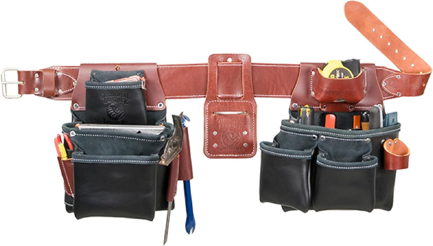 Occidental Leather Pro Framer Set - X-Large, Black - 22 Pockets & Tool Holders - Premium Top-Grain Leather - Made in USA