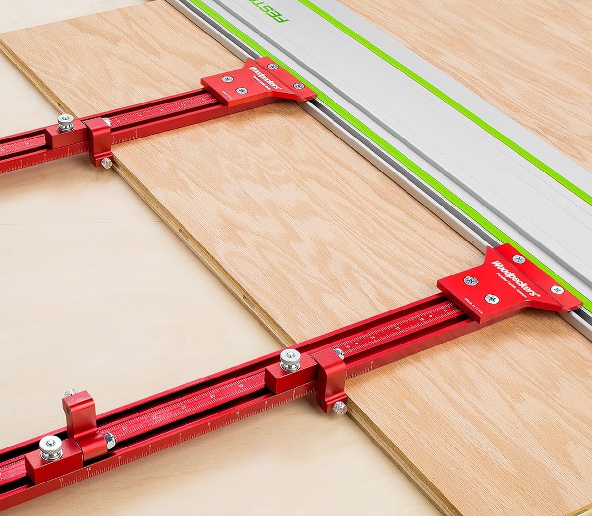 Woodpeckers Parallel Guide System, Inch Version, Precision Ripping With Your Track Saw, Fits Major Brands Track Saw Guide Rails - PGSI-NC-19