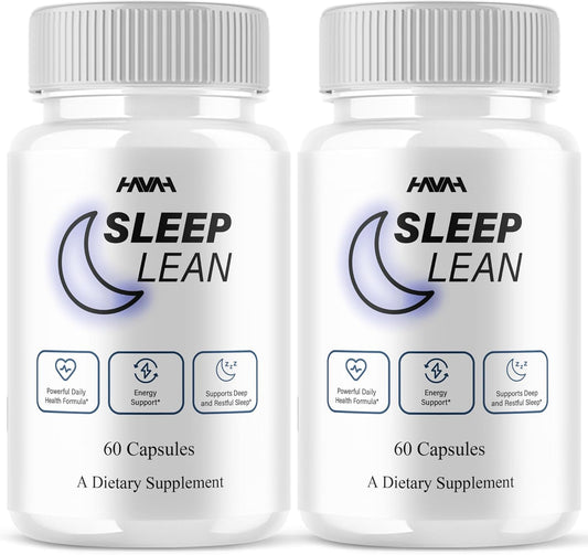 (2 Pack) Sleep Lean Capsules, Official Sleep Lean Wellness Supplement Capsules - Maximum Strength, All Natural Sleep Support for Calm and Relaxation, Premium Sleep Lean Support Reviews (120 Capsules)