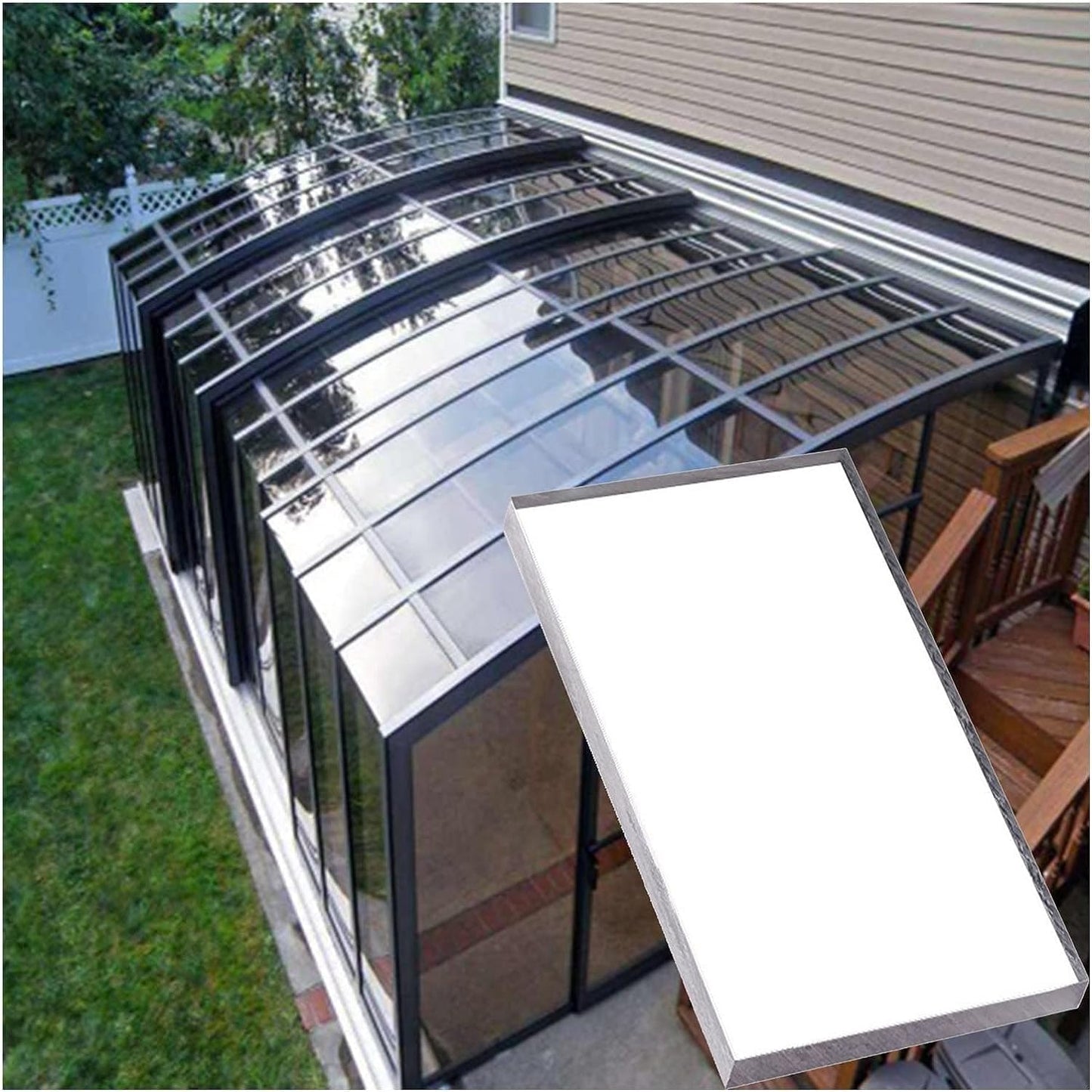 Polycarbonate Roofing Sheet, Polycarbonate roof Sheet UV Resistance Gazebo Replacement Roof Panels, 3mm Thick Clear Heat-Insulating Screen for Carports Sunroom, Customized