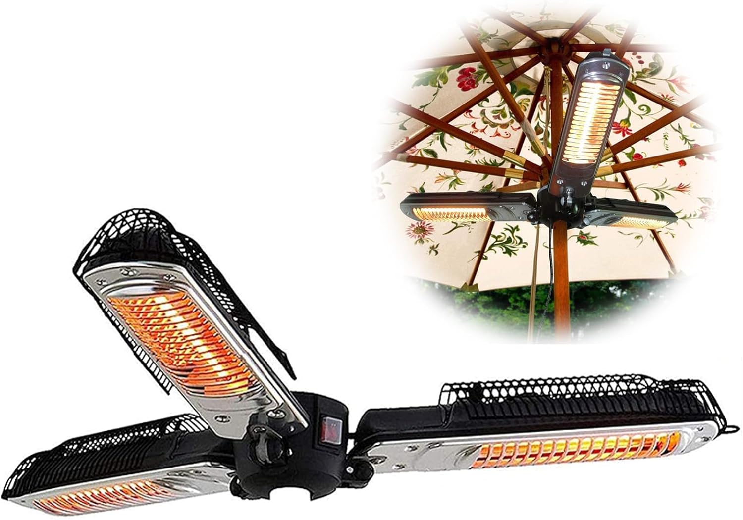 Outdoor Umbrella Heater, Portable Foldable Electric Waterproof All Weather, Suitable for Patio Ceiling Commercial Spaces