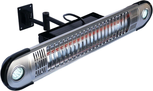 Ener-G+ EnerG+ Infrared Electric Outdoor Heater - Wall Mounted with LED & Remote, Silver (HEA-21533)
