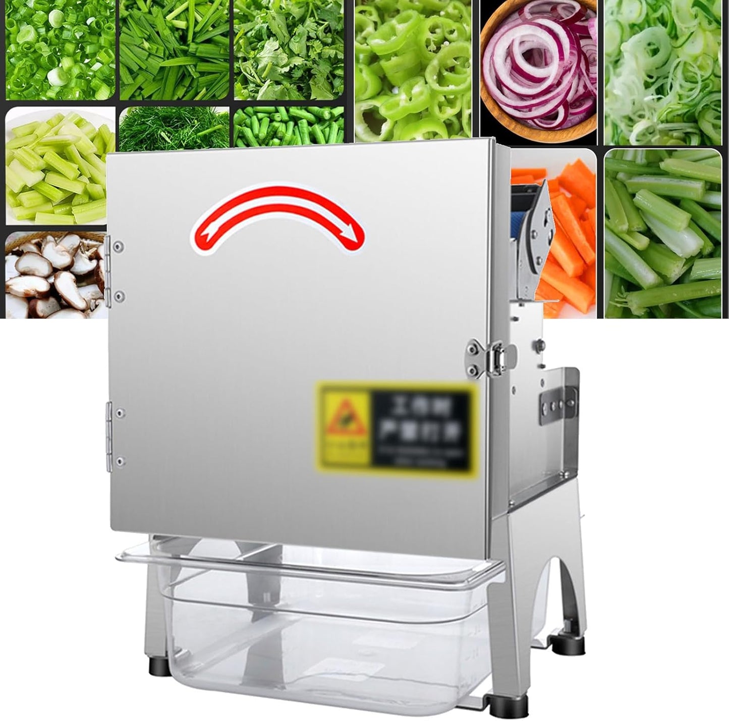 Commercial Stainless Steel Food Processor, 3 in 1 100W Electric Vegetable Dicer Chopper, Electric Food Diced/Shredded/Sliced, for Home, Restaurant, Hotel, Canteen, Food Factory