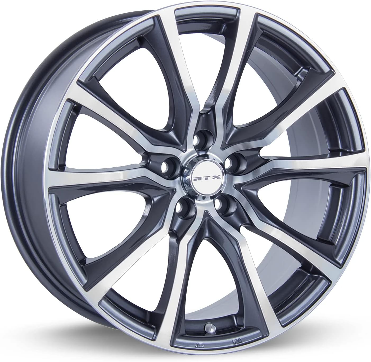 RTX Contour Custom Wheel - 16x7, 40 Offset, 5x114.3 Bolt Pattern, 73.1mm Hub - Gunmetal with Machined Face Rim