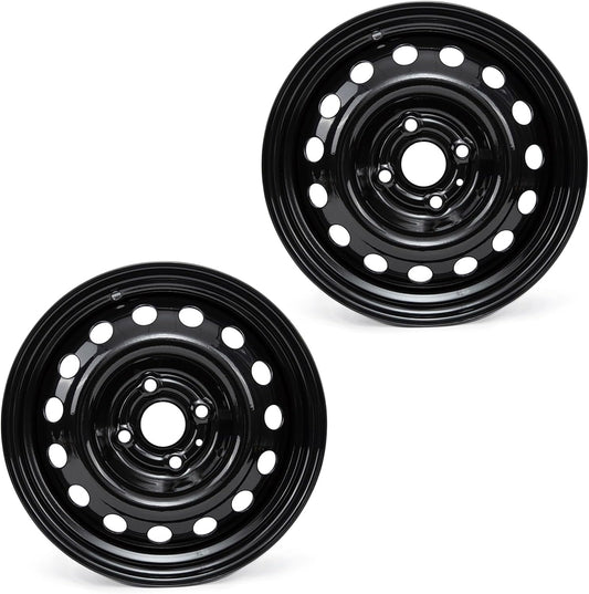 14inch New Rims for Hyundai Accent 2006 2007 2008 2009 2010 2011 2012 2013 2014 2015 2016 2017 Black Painted Steel Wheel 14x5.5inch OE Direct Replacement Car Wheel Set of 2