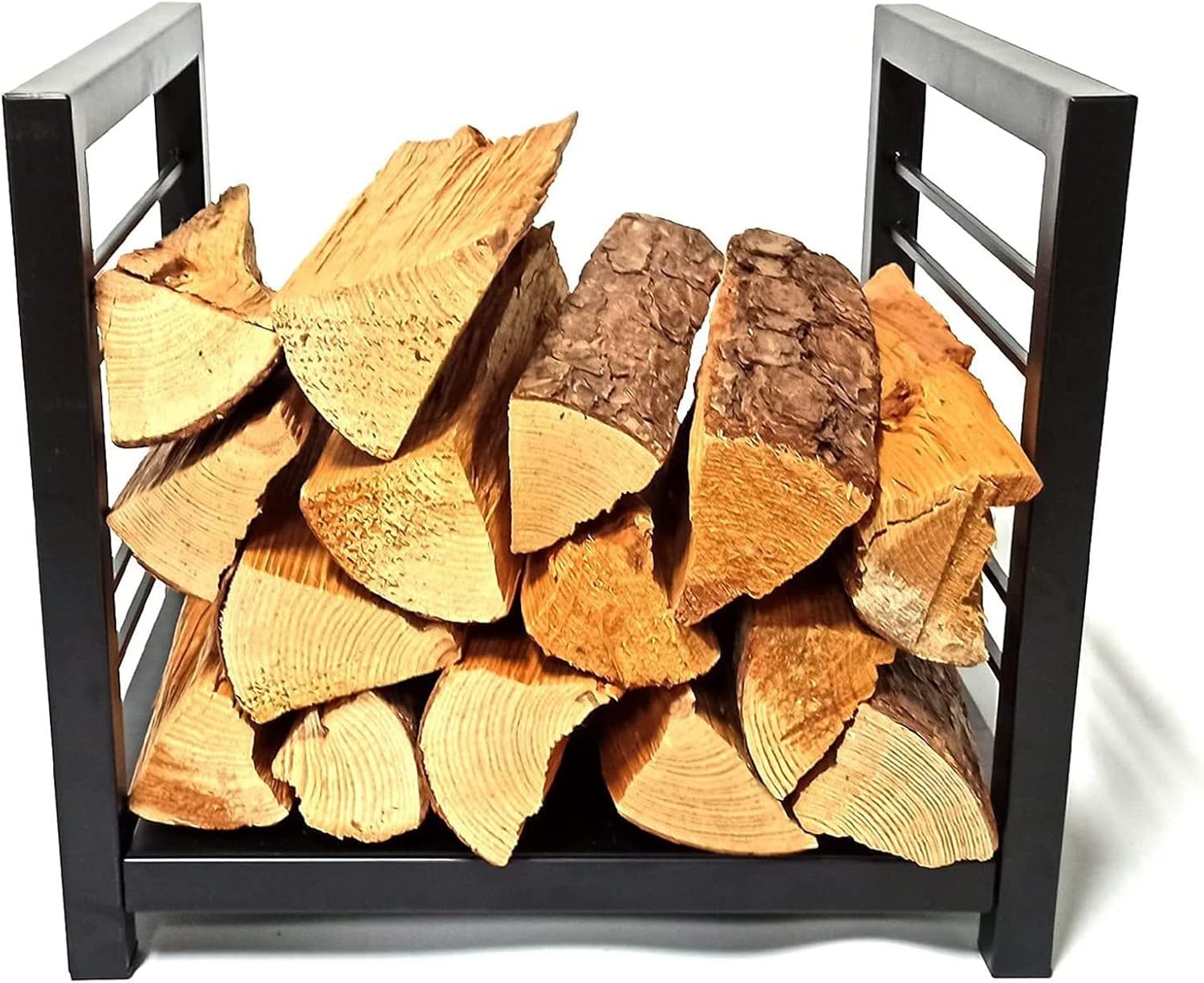 Firewood Rack, Wood Holder, 14 Inch Block Storage Rack, Metal Firewood Stand for Fireplace, Indoor, Outdoor, Backyard, Patio, Balcony