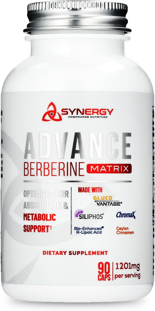 Advance Berberine Matrix 90caps: 5 in 1 Dihydroberberine (GlucoVantage) 400mg, Milk Thistle Phytosome (Siliphos) 300mg, Ceylon Cinnamon 20:1 400mg , R-Lipoic Acid 100mg, Chromium Picolinate 1000mcg