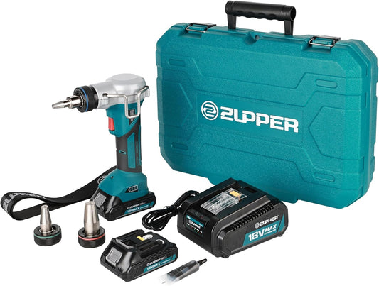 ZUPPER 18V Pro PEX Expansion Tool Kit with 1\/2", 3\/4", 1" Pro PEX Expander Heads for PEX-A material, 2pcs Battery, Fast Charger & Carrying Case