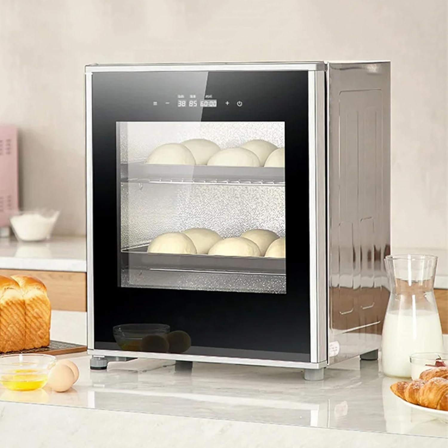 Electric Dough Proofer Machine 40L - Humidity and Temperature Control for Yogurt and Bread Fermentation - High Efficiency Kitchen Appliance for Home