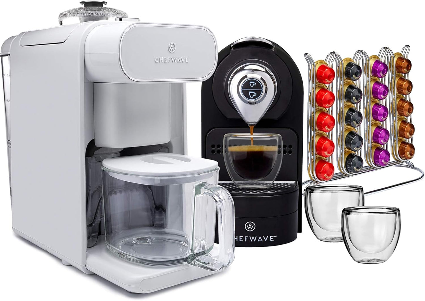 ChefWave Milkmade Non-Dairy Milk Maker with Kava Espresso Machine (Black)