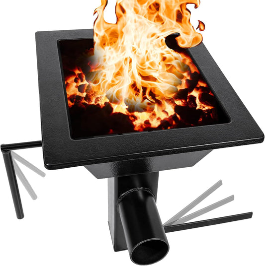 Upgraded Blacksmith's Welded Coal Forge Firepot, 10 X 12 Inch Blacksmithing Firepot, 2600F Rated for Forging Blacksmith Farrier, Knife and Tool Making