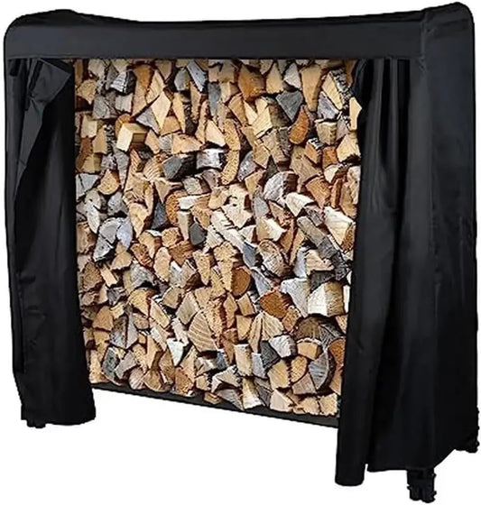 Firewood storage rack Heavy Duty Firewood Rack With Weather Resistant Cover 4ft Wood Storage Outdoor Indoor Metal Pile Organizer