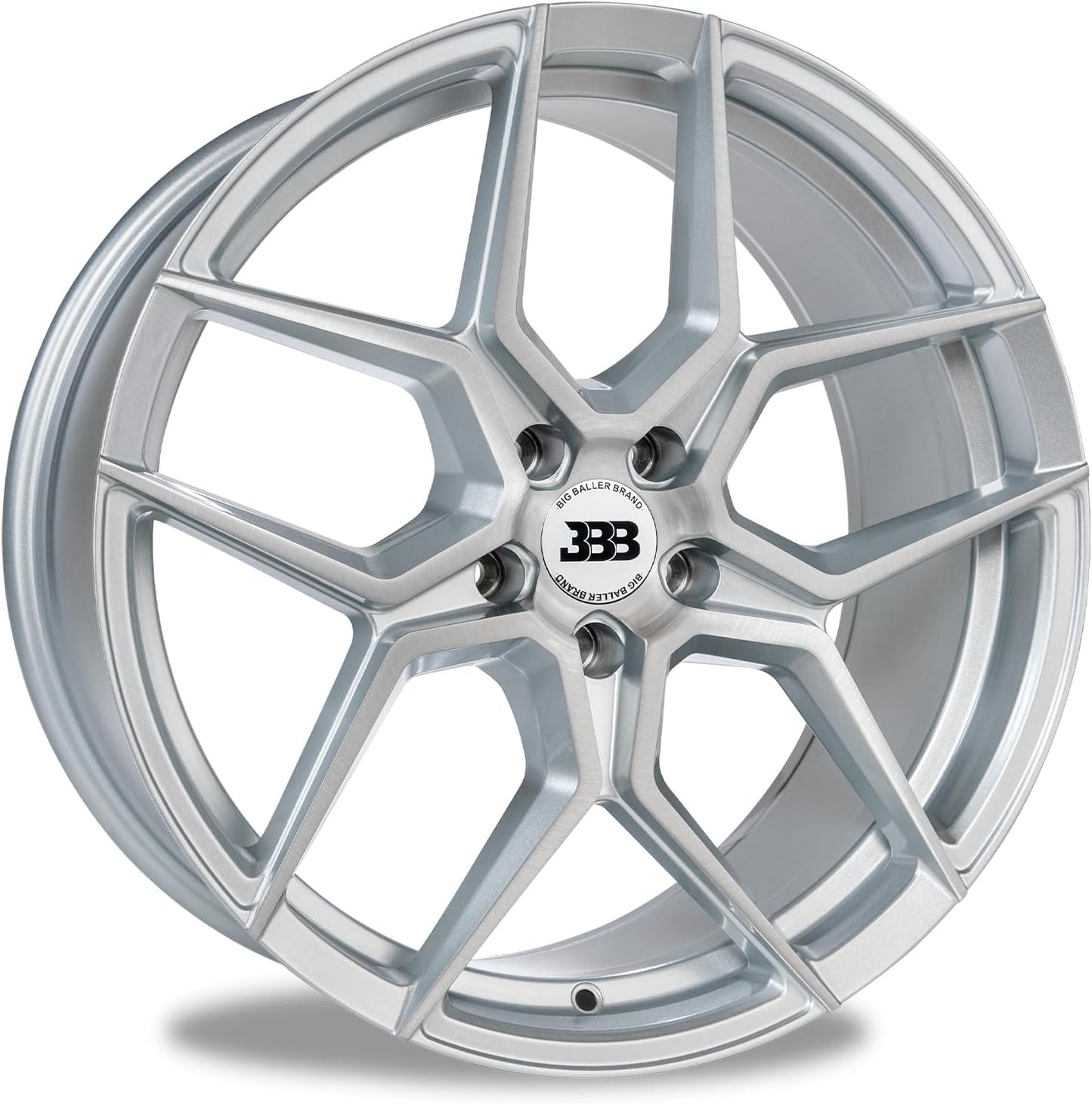 Big Baller Brand H158 Z05 Silver with Brushed Face Passenger Car Automotive Aluminum Car Wheels Fits Lug Vehicles, Passenger Car Rims, Bolt pattern 5x114.3, offset +42 mm, Hub 72.6mm