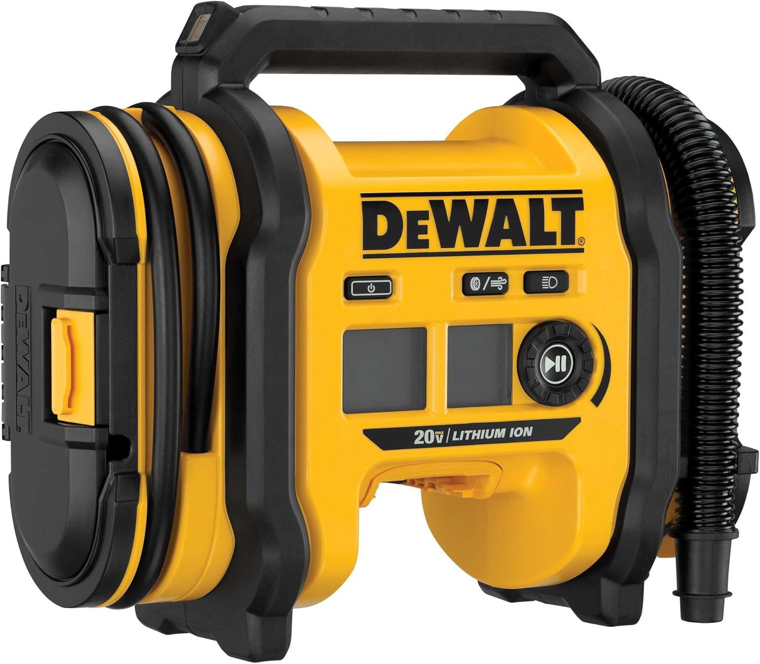 DEWALT Tire Inflator Portable Air Compressor 20V MAX, Air Pump with Automatic Shut Off, LED Light, Tool Only (DCC020IB)