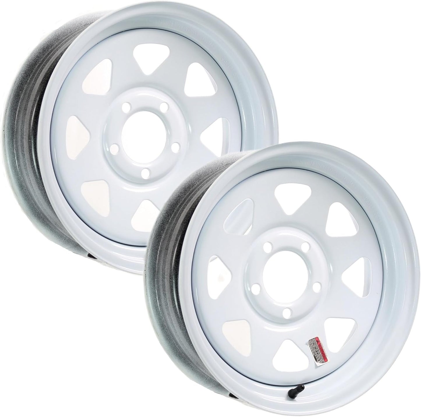eCustomrim 2-Pack Trailer Rims Wheels 13" 13X4.5 5 Lug Hole Bolt White Spoke Design