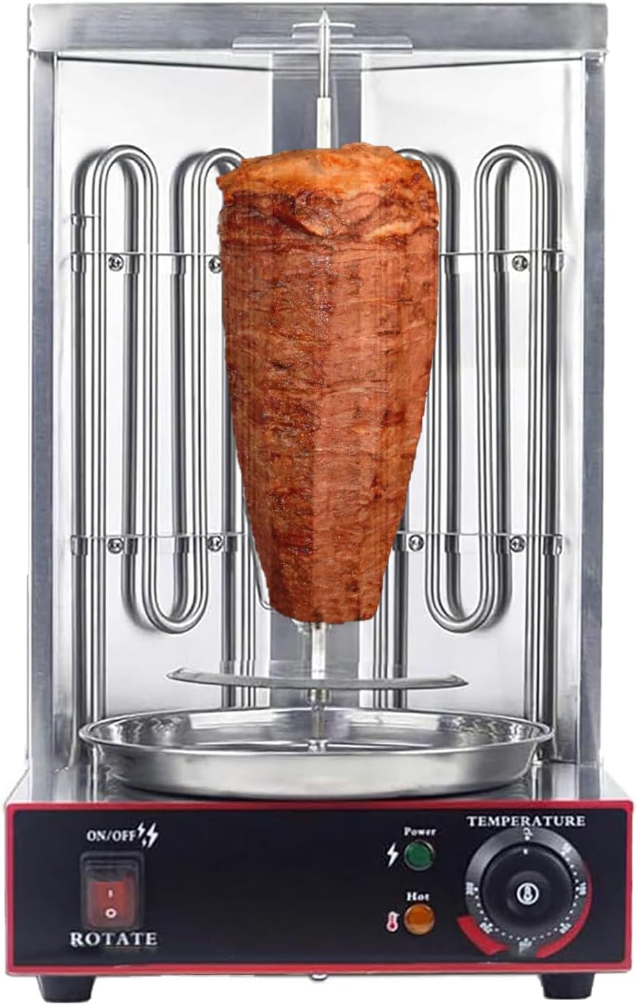 Electric Shawarma Machine, 3000W Vertical Broiler Commercial Shawarma Grill Machine, Stainless Steel Doner Kebab Gyro Grill Machine 360° Rotating