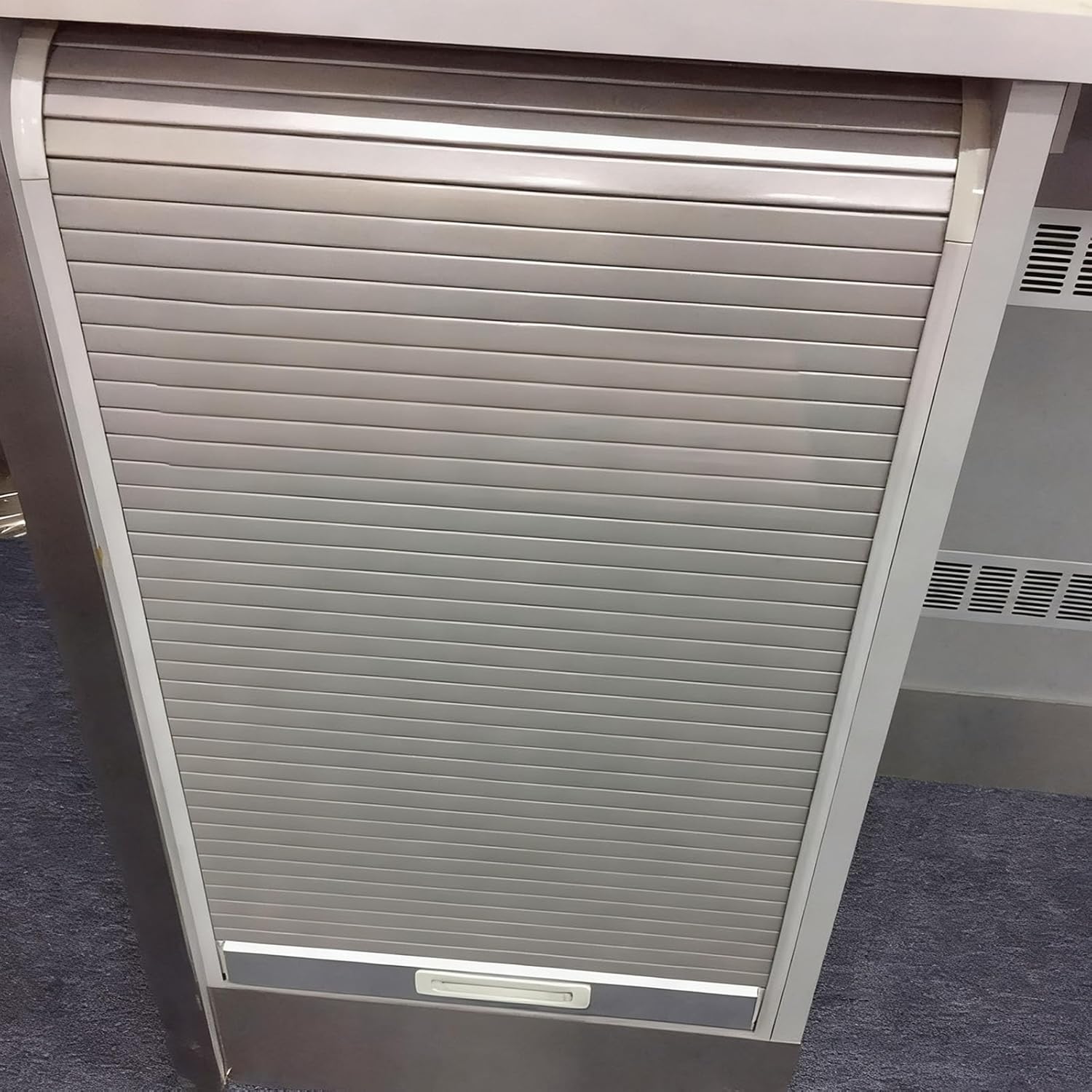 MLYAYE Tambour Door & Track Sets with Handle, Pull-Down Flexible Sliding Roll Up Cabinet Doors Plastic for Kitchen\/Appliance Garage\/Sideboard\/Wall Cupboards(32 x 30 inch)