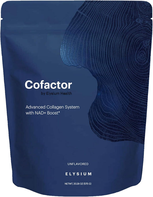 ELYSIUM Cofactor – 4-in-1 Collagen Peptides Powder w/NAD+, Hyaluronic Acid & Vitamin C for Skin, Hair, Nails, Joints & Cellular Health, Collagen Supplements for Men & Women – Unflavored, 28 Servings