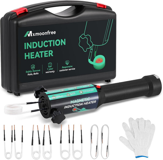 Mxmoonfree 1500W Induction Heater Bolt Removal Tool, 8 Coils & Rugged Case for Nuts, Bolts & Bearings, Blue, 2 Warranty, 110V