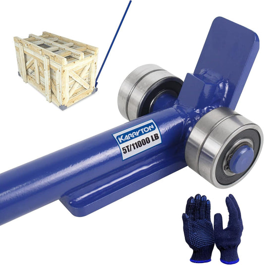 KARRYTON Pry Lever Bar 5T\/11000LBS Load Capacity, 5FT Length Steel Handle Prylever Bar with Wheels for Heavy Duty Equipment Handling,Great Hand Tool with Four Industrial Bearings