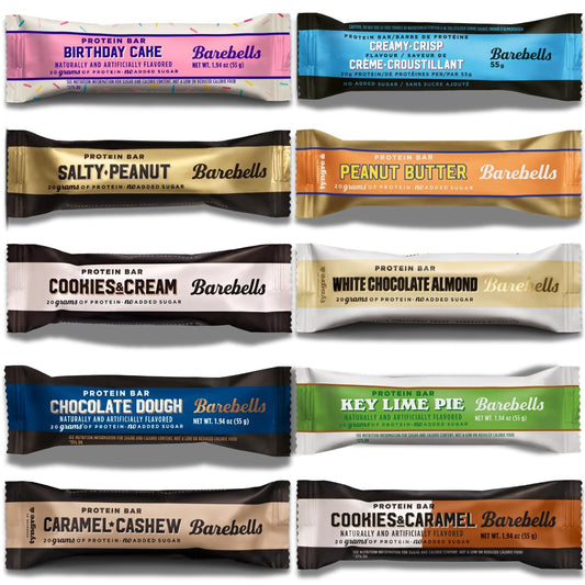 Barebells Protein Bars Variety Pack – 10 Flavor Sampler with 20g Protein Each | Low Sugar High Protein Snacks Bars | Bundled by Mix It Up Munchies | Healthy Gift Box Idea