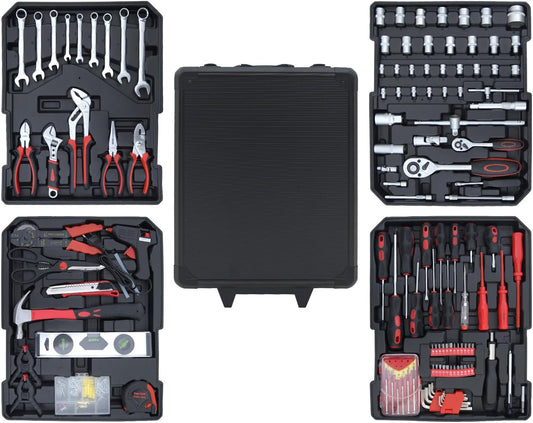 Hantinstom 900PCS Complete Home Tool Set Versatile Rolling Tool Kit for Professional Repair and Maintenance - Heavy and Duty Portable Tool Box with Wheels