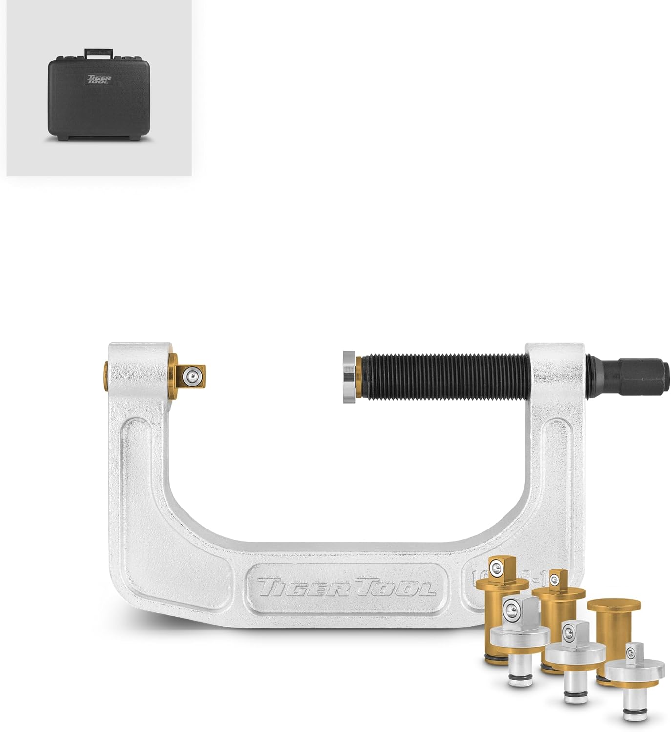 Tiger Tool Automotive C-Frame Socket Press, Versatile Removal & Installation Tool for Class 1-2 Trucks, Cars & Equipment, Light Duty Design for Universal, Double Cardan Joints and More, 10206