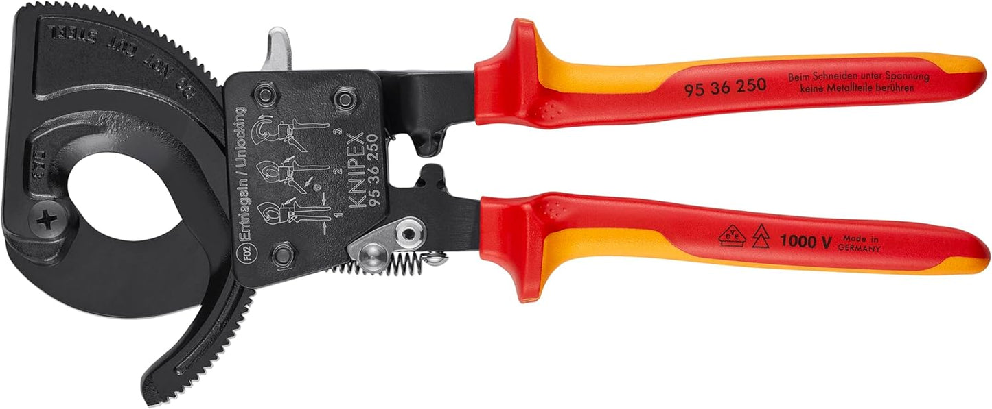 KNIPEX Ratcheting Cable Cut-1000V Insulated