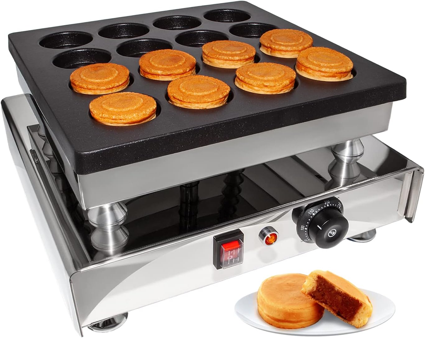 ALDKitchen Obanyaki Cake Maker | Commercial | 16 Molds | Stainless Steel | 110V