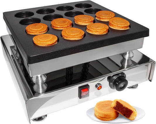 ALDKitchen Obanyaki Cake Maker | Commercial | 16 Molds | Stainless Steel | 110V
