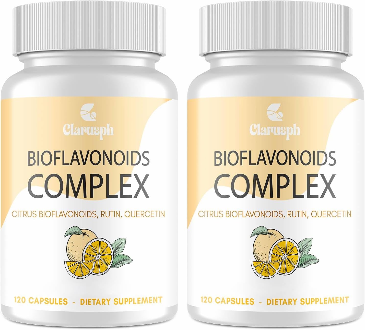 Clarusph Citrus Bioflavonoids Complex 1500mg - Quercetin & Rutin Supplement for Circulation - Antioxidant Formula | 240 Vegan Capsules