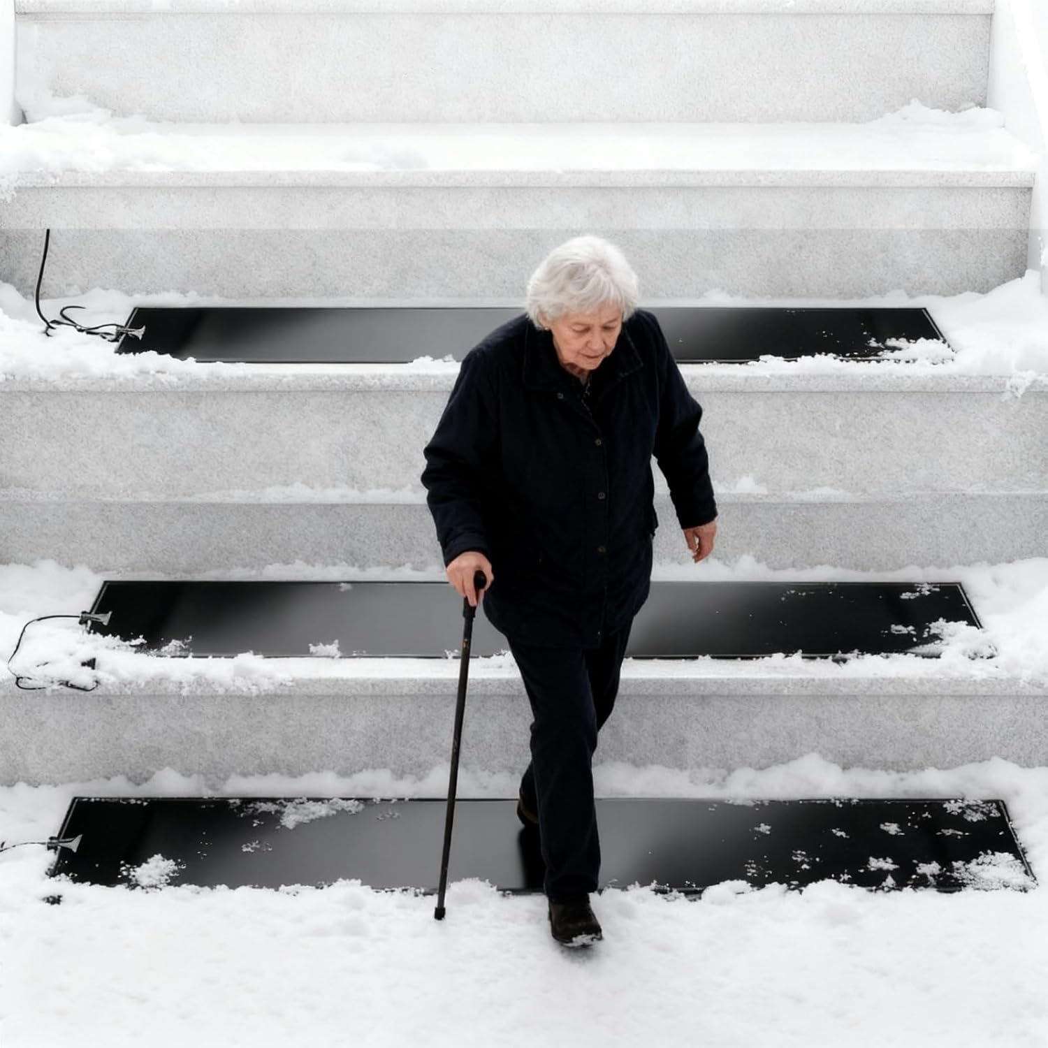 Heated Snow Melting Mat, Snow Melting Walkway Mat, Roof and Valley Heater, Speed Snow and Ice Melting Pads, Outdoor Winter Heated Mat for Decks Sidewalks Doorway Walkway