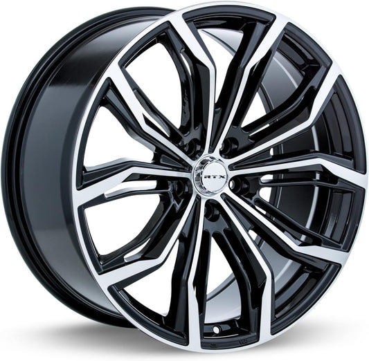 RTX BLACK WIDOW Custom Wheel - 18x8, 35 Offset, 5x120.65 Bolt Pattern, 74.1mm Hub - Black with Machined Face Rim
