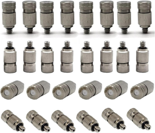 Pfeilzieher 40pcs Mister nozzles high Pressure Cooling Brass misting nozzles 10 24 UNC Thread Mister Nozzle Replacement Head for Garden Greenhouse Irrigation 0 004 0 039 Orifice Size 0 7mm