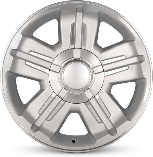 For 2007-2013 Chevrolet Silverado 1500 18 Inch Machined Face with Painted Inlay Silver Rim - OE Direct Replacement - Road Ready Car Wheel