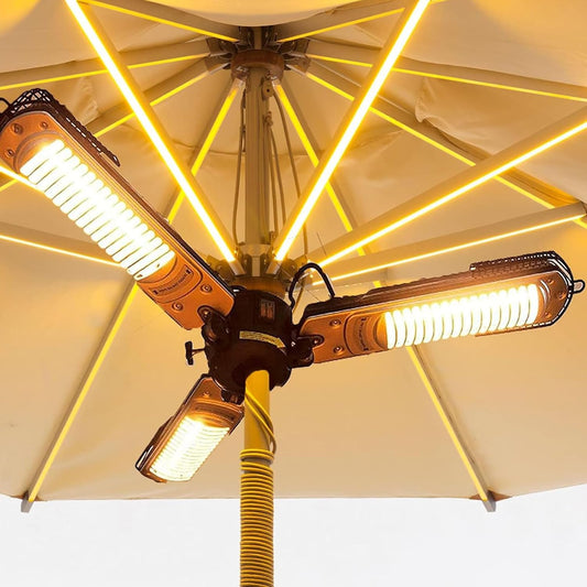 Outdoor Umbrella Heater, Portable Foldable Electric Heater for Patio Ceiling Commercial Spaces, Waterproof and All Weather
