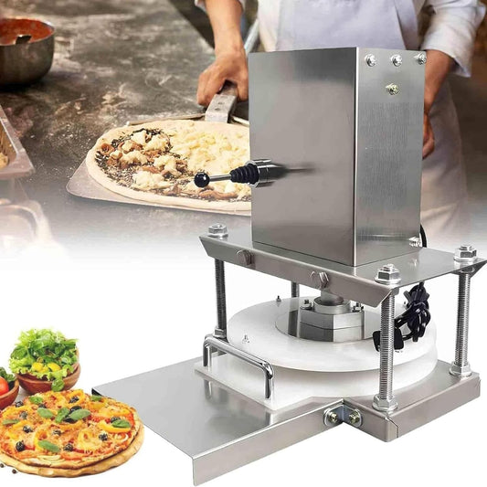 8.6 Inch Commercial Electric Pizza Dough Press Machine, Stainless Steel Dough Roller Sheeter with for Home Restaurant - Fast Pizza, Pastry Maker
