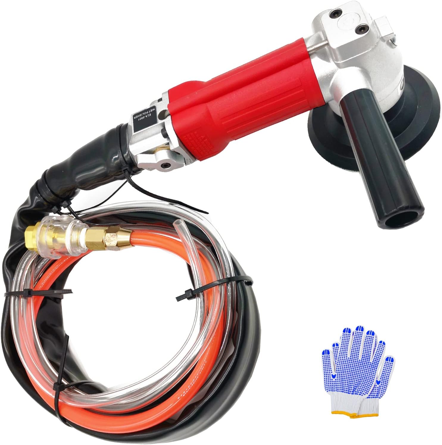 Air Wet Stone Polishers 4 Inch Pneumatic Water Grinders Air Powered Wet Sander with Rear Exhaust 5500 Rpm for Granite Marble Concrete Polishing