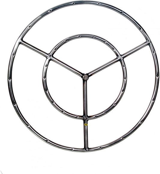 22-inch Stainless Round Double Natural Gas Fire Pit Ring Burner