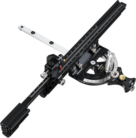HONGDUI MG21 Precision Miter Gauge System, with 36inch Extended Fence & Micro Adjustable Flip Stop, Fit 3\/8 x 3\/4" T Slot for Table Saw Router Table