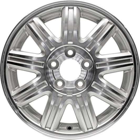 New Wheel 16x6.5 inch Rim For 2004-2007 Chrysler Town & Country Machined Face with Painted Silver Inset in Spokes and Painted Silver Pockets 5 x 114 mm9 Spoke