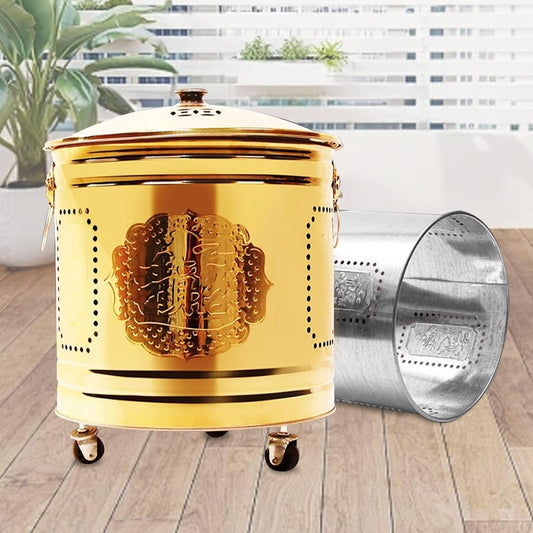 Portable Burn Barrel for Outside, Attached Traditional Auspicious Incinerator Burn Pit for Debris Wood Trash Deck, Balcony