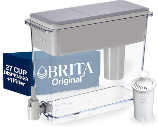 Brita UltraMax Large Water Dispenser With Standard Filter, BPA-Free, Reduces Copper, Cadmium and Mercury Impurities, Lasts 2 Months or 40 Gallons, Includes 1 Filter, Kitchen Accessories, Large 27-Cup