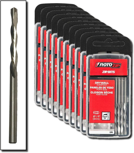 RotoZip 1/8'' Guide Point Drywall Router Bits for Cutout Tools, ROTO ZIP - GP8-80/PACK